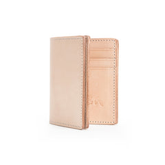 Beige Leather Mens Vertical billfold Wallet Front Pocket Wallet Bifold Handmade Small Wallets For Men - iwalletsmen