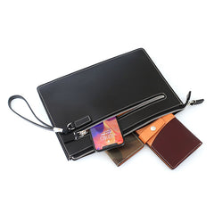 Cool Handmade Leather Mens Wristlet Bag Clutch Zipper Clutch for Men - iwalletsmen