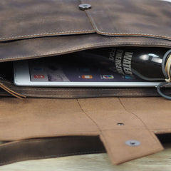 Cool Leather Mens Vintage Brown Messenger Bag Side Bag Small Shoulder Bag for Men - iwalletsmen