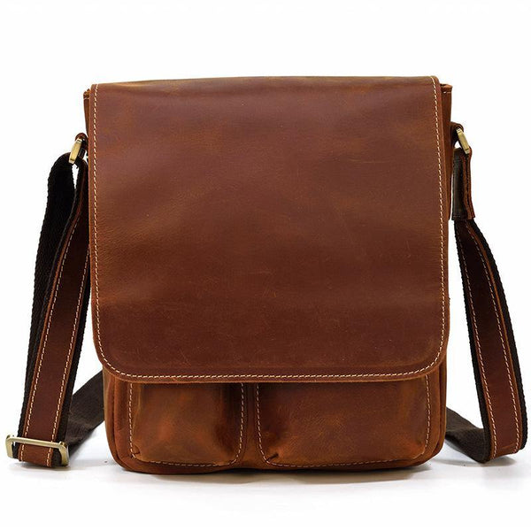 Cool Coffee LEATHER MENS 10 inches Vertical iPAD BAG COURIER BAG Brown MESSENGER BAG FOR MEN - iwalletsmen