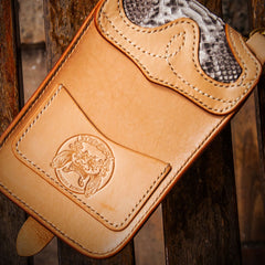 Handmade Biker Leather Belt Pouch Mens Cases Waist Bag Hip Pack Belt Bag Fanny Pack Bumbag for Men
