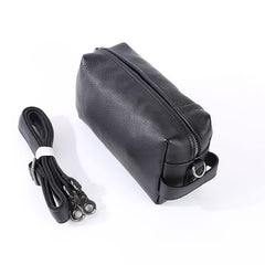 Handmade Black Leather Mens Clutch Cool Hand Bag Zipper Clutch Wristlet Clutch for Men - iwalletsmen
