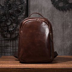 Cool Mens Leather School Backpack Satchel Backpacks Leather Travel Backpack for Men - iwalletsmen