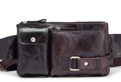 GENUINE LEATHER MENS SMALL WAIST BAG HIP PACK BELT BAGs FANNY PACK BUMBAG FOR MEN - iwalletsmen