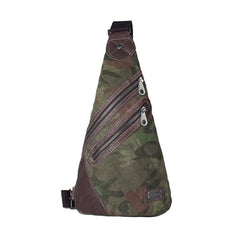 Camouflage Canvas Sling Backpack Men's Sling Bag Camouflage Chest Bag Canvas One shoulder Backpack For Men - iwalletsmen