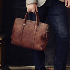 Genuine Leather Mens Cool Messenger Bag Briefcase Work Bag Business Bag for men