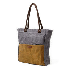 Mens Waxed Canvas Tote Bag Canvas Shopper Bag Canvas Shoulder Bag for Men - iwalletsmen