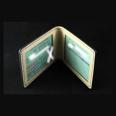Handmade Leather License Wallet Mens Card billfold Wallet Cool Leather Wallet Slim Wallet for Men