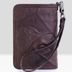 Handmade Leather Mens Chain Biker Wallet Cool Leather Wallet Small Wallets for Men