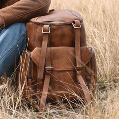 Handmade Leather Mens Cool Backpack Sling Bag Large Travel Bag Hiking Bag for men