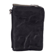 Cool Brown Leather Mens Bifold Small Wallets Black billfold Wallet Front Pocket Wallet For Men - iwalletsmen