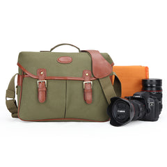 Green Washed CANVAS MENSCANON CAMERA Side Bag NIKON CAMERA Shoulder BAG DSLR CAMERA Messenger BAG FOR MEN - iwalletsmen