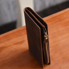 Handmade Leather Mens Cool Long Leather Wallet Cards Clutch Wallet for Men - iwalletsmen