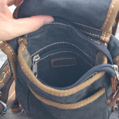 Black Denim Mens Casual Small Belt Bag Fanny Pack Messenger Bag Green Jean Waist Bag DropLeg Bags For Men - iwalletsmen