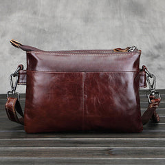 Cool Small Coffee Leather Mens Messenger Bag Shoulder Bag for Men - iwalletsmen