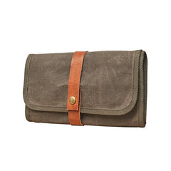 Cool Canvas Large Mens Trifold Clutch Wallet Canvas Long Casual Clutch Purse For Men - iwalletsmen
