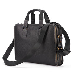 Fashion Black Leather Men's Briefcase Professional Briefcase 15‘’ Black Laptop Briefcase For Men - iwalletsmen