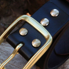 Handmade Genuine Custom Leather Mens Leather Men Brown Black Belt - iwalletsmen