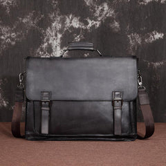 Brown Leather Men's Professional Briefcase 14‘’ Laptop Handbag Black Business Bag Messenger Bag For Men - iwalletsmen