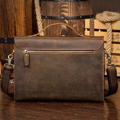 Leather Mens 14 inches Brown Briefcase Laptop Bag Business Bags Work Bags for Men - iwalletsmen