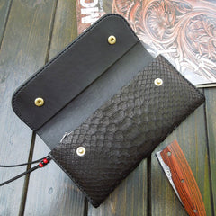 Handmade Leather Mens Clutch Wallet Cool Wallet Long Wallets Wallet for Men