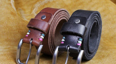 Genuine Leather Mens Leather Men Brown Black Belt for Men Cool Leather Belt