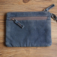 Cool Denim Blue Mens Envelope Bag Clutch Jean Wristlet Bag Hand Bag For Men - iwalletsmen