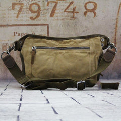 Canvas Mens Chest Bag Khaki Waist Bag Black Canvas Fanny Pack For Men - iwalletsmen