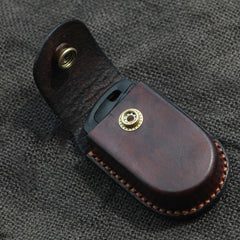 Cool Handmade Brown Leather Mens Car Key Case Car Key Holder with Belt Loop For Men - iwalletsmen