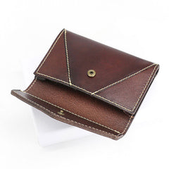 Leather Mens Card Wallet Front Pocket Wallet Envelope Cool Small Change Wallet for Men - iwalletsmen