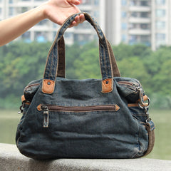Blue Denim Mens Womens Casual Large Handbag Messenger Bags Jean Handbags Shoulder Bag For Men - iwalletsmen