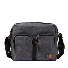 Fashion Oxford Cloth Leather Mens Ancient Red Side Bag Messenger Bags Ancient Gray Oxford Cloth Courier Bag for Men - iwalletsmen