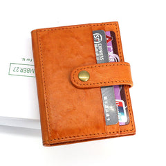 Leather Mens Front Pocket Wallet Card Wallet Small Slim Wallet Change Wallet for Men - iwalletsmen