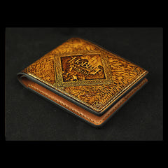 Handmade Leather Tooled Hobbit2 Mens billfold Wallet Cool Leather Wallet Slim Wallet for Men
