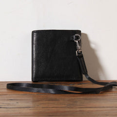 Genuine Leather Mens Cool billfold Leather Wallet Men Small Wallets Trifold for Men