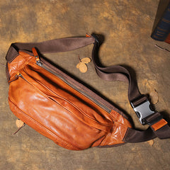 Brown MENS Suede 8 inches Black LEATHER FANNY PACK Chest Bag WAIST BAGS For Men - iwalletsmen