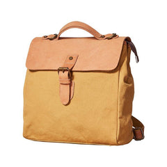 Canvas Leather Mens Womens Backpack Messenger Backpack Satchel Bag Canvas School Backpack for Men Women - iwalletsmen