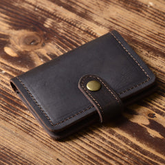 Handmade Leather Mens Cool Wallet Card Slim Wallet Change Coin License Wallet for Men