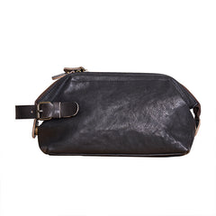 Large Black Leather Mens Brown Clutch Bag Zipper Wristlet Bags Purse for Men - iwalletsmen