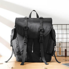 Stylish Black Nylon Mens 15 inches Travel Backpacks Laptop Backpack College Bag for men - iwalletsmen