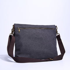 Canvas Mens 13‘’ Side Bag Courier Bag Gray Postman Bag Messenger Bag for Men - iwalletsmen