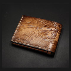 Handmade Leather Tooled League of Legends LOL Vladimir The Crimson Reaper Mens billfold Wallet Cool Leather Wallet Slim Wallet for Men