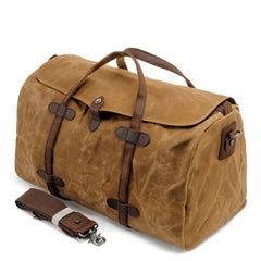 Casual Waxed Canvas Mens Large Travel Waterproof Weekender Bag Shoulder Duffle Bag for Men - iwalletsmen