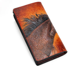 Handmade Leather Fine Horse Mens Chain Biker Wallet Cool Leather Wallet With Chain Wallets for Men