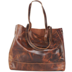 Vintage Brown Leather Men Womens Tote 15 inches Amber Brown Tote Bag Shoulder Tote Bag For Men - iwalletsmen