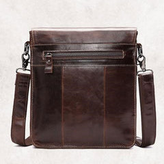 Cool Coffee Small Square Leather Mens Side Bag Messenger Bag Shoulder Bag for Men - iwalletsmen