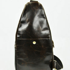 Vintage Leather Mens Sling Bag One Shoulder Backpack Chest Bag Sling Backpack for men - iwalletsmen
