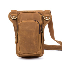 Brown Leather 8 inches Mens Small Messenger Bags Chest Bags Sling Bags for Men - iwalletsmen