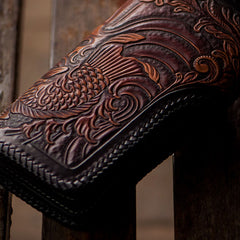 Handmade Leather Carp Mens Chain Biker Wallet Cool Leather Wallet With Chain Wallets for Men