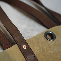 Handmade Canvas Leather Cool Mens Tote Bag Canvas Handbag Canvas Tote Canvas Messenger Bag for Men Women - iwalletsmen